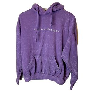 Sunriver Oregon Bend Purple Acid Wash Hoodie Sweatshirt Medium us vintage brand
